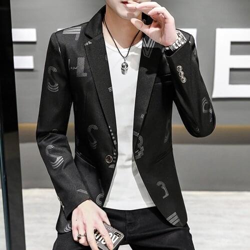 Suit men slim Korean edition of spring 2021 new suit mens fashion casual jacket youth single western jacket