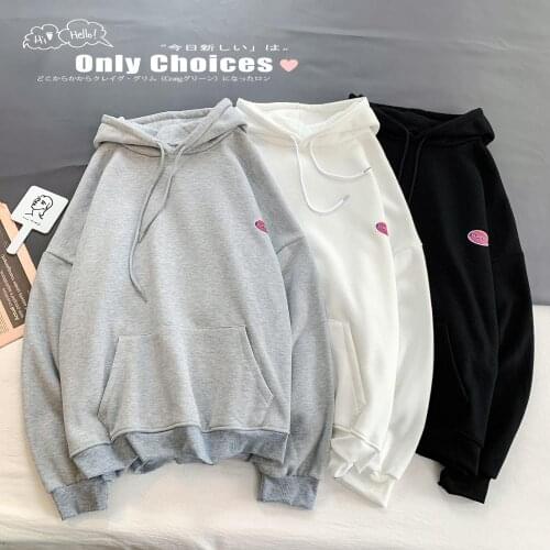 Trendy brand sweater mens hooded autumn and winter ins trend new hoodie plus velvet thick loose large size student shirt