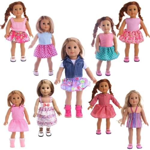 2021 New Pattern Flared Pants With One Shoulder Fit 18Inch American 43cm Baby Doll Clothes Accessories,Girls Toys,Generation