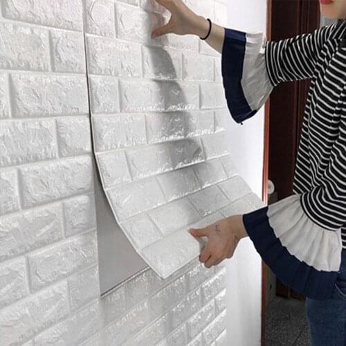Wallpaper 70*77cm DIY 3D Brick Wall Stickers Living Room Decor Foam Waterproof Wall Covering For Kids Room TV Background