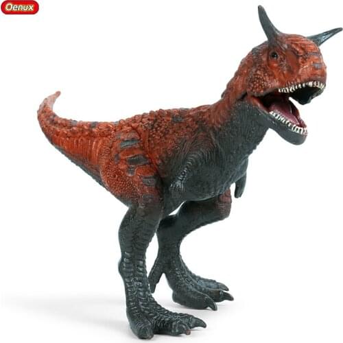 Oenux New Jurassic Dinosaur Carnivorous Carnotaurus Action Figure T-Rex PVC High Quality Collection Model Toys For Kids Gift
