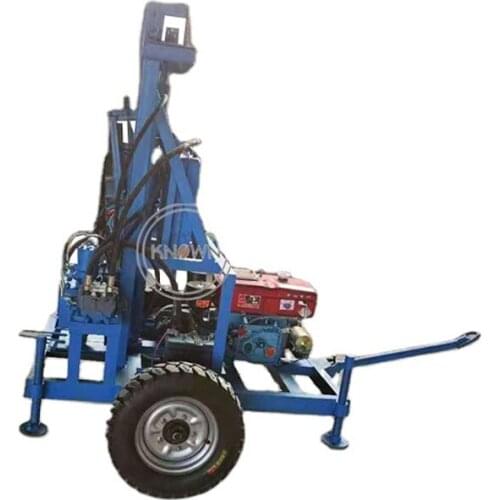 Mobile easily 8HP Portable Small Bore Deep Water Well Drilling Machines Diesel Engine Drilling Rig with Traction