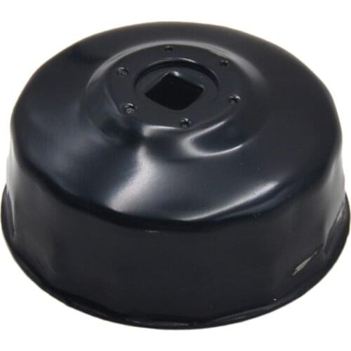Durable Black Steel 76mm 14 Flutes Car Oil Filter Cap Type Wrench Remover Tool with 3/8' Drive Socket