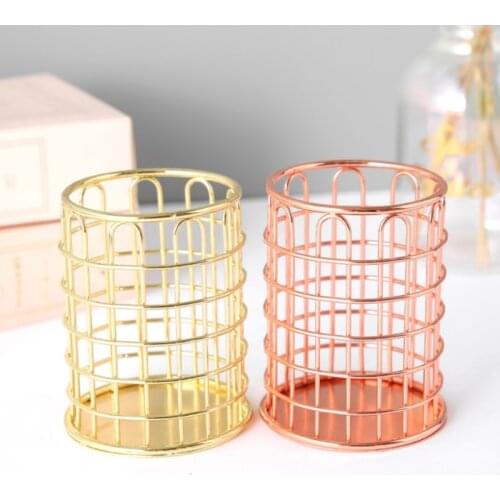 Wire Metal Desktop Pen Cup Organizer Art Brushes Holder Pencil Holder Durable