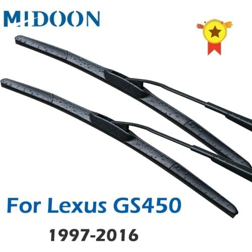 MIDOON Hybrid Wiper Blades for Lexus GS450 Fit Hook Arms Model Year From 1997 to 2016