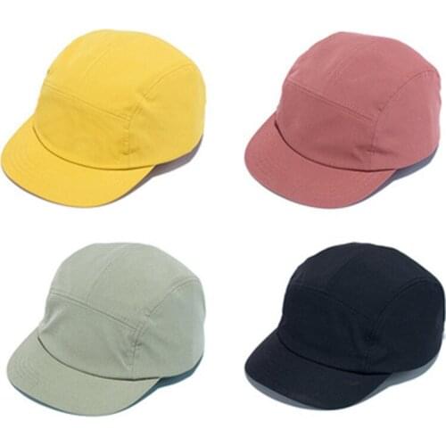5 Panels Cap Short Brim Hat Flat Bill Cotton Blank Camping Hats Solid Colors Low Crown Classic Adjustable Free Shipping