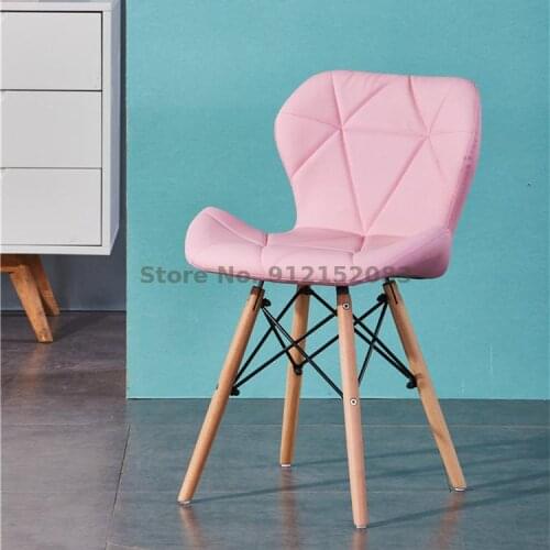 Nordic solid wood dining chair home computer chair simple modern butterfly chair makeup chair backrest stool fabric desk chair