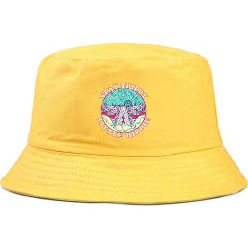 Sports outdoor Stay Trippy Little Hippie peaked cap baseball cap fisherman hat sunshade breathable striped elastic unisex cap