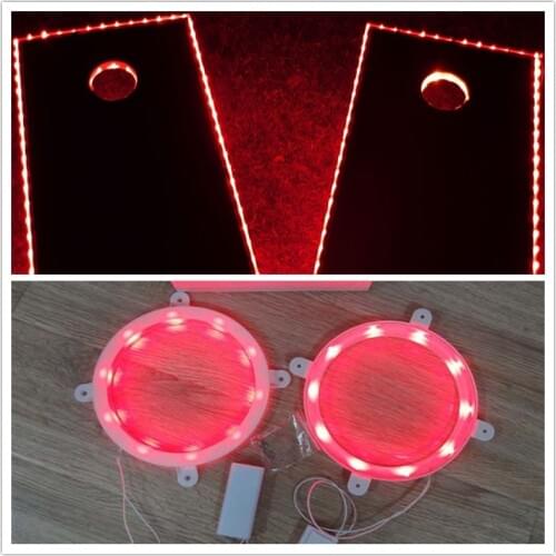 Cornhole LED Board Lights (2 pcs per set)and 2 pcs cornhole edge lights , 5 colors, for Bean Bag Toss Cornhole Games