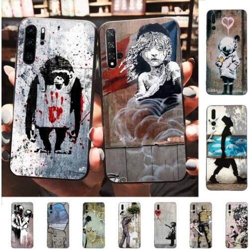 YNDFCNB Street Art Banksy Graffiti Phone Case for Huawei P30 40 20 10 8 9 lite pro plus Psmart2019
