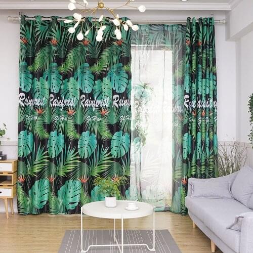 Green Plants Blackout Window Curtains for Living Room Bedroom Decorative Drapes Custom Made