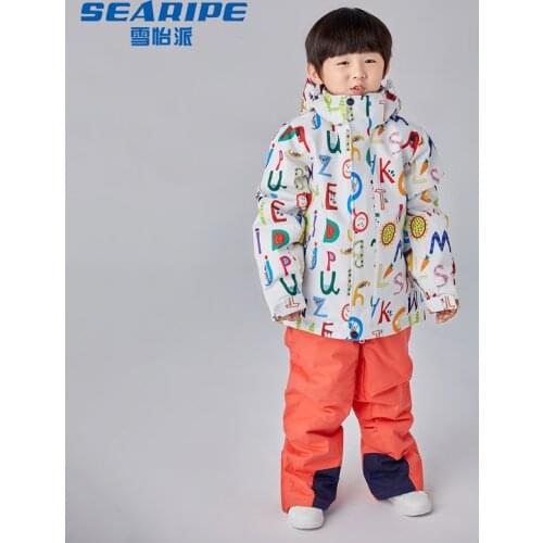 Winter kids sport set Boy Ski suit For Children Hooded Children Suit snowboard jackets + Pants Two piece Clothes