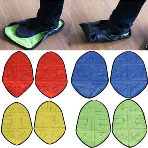 1 Pair Waterproof Step In Shoe Cover Reusable Hands-free Auto-package Shoes Covers for Home Office