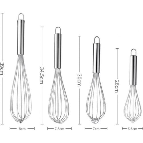 10/12/14/16 inch Egg Whisk Stainless Steel Egg Whisk Kitchen Wire Balloon Whisk Milk Egg Beater Egg Mixing Mixer Tools