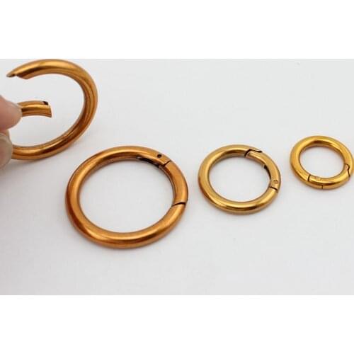 10pcs 50pcs Spring O Rings bag hook Snap Clasp Clip Trigger Spring Keyring Buckle Openable Keyring Leather bags accessories