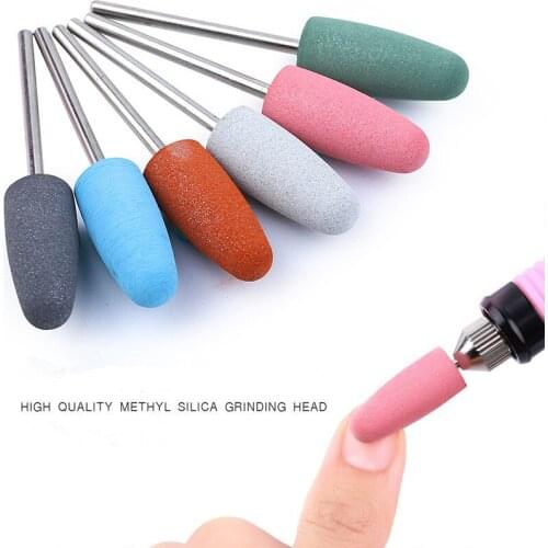 6pcs/set Rubber Silicone Nail Drill Milling Bit for Manicure Flexible Polisher Machine Electric Nail File Accessories Art Tools