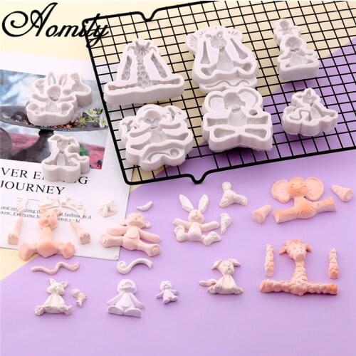 Aomily 3D Animal World Penguin Elephant Monkey Giraffe etc Shaped Silicone Chocolate Soap Candy Fondant Mould Cookies Cake Mold