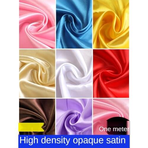 Satin Fabric By The Meter Per for Dress Skirt Handmade Diy Clothing Gift Box Lining Blue Sequin Fabrics Black White Red Brocade