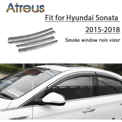 Atreus 1set ABS For 2018 2017 2016 2015-2011 Hyundai Sonata Accessories Car Vent Sun Deflectors Guard Smoke Window Rain Visor