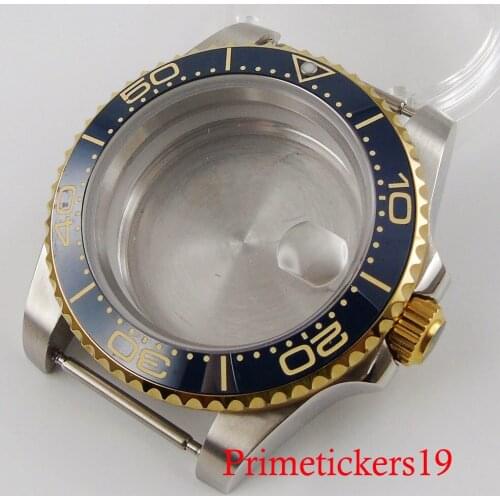 BLIGER 40mm high quality watch case fit NH35 movement stainless steel ceramic bezel solid backcover