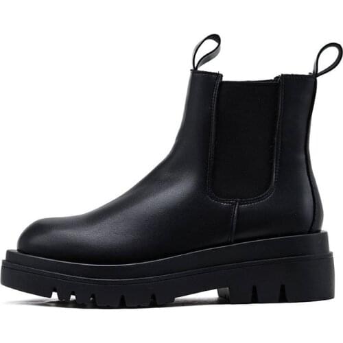 2021 Plus Szie 43 Boots Women Elastic Band 5cm Chunky Heel Antiskid Fashion Platform Ankle Boots Shoes Woman Boats Fall Shoes