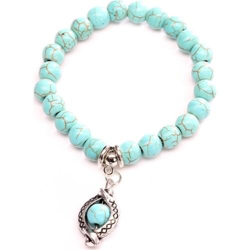 Handmade Natural Stone Lotus Ohm Buddha Beads Bracelet Pink Zebra Stone Lotus Charm Bracelet For Women Men Yoga Jewelry Gifts