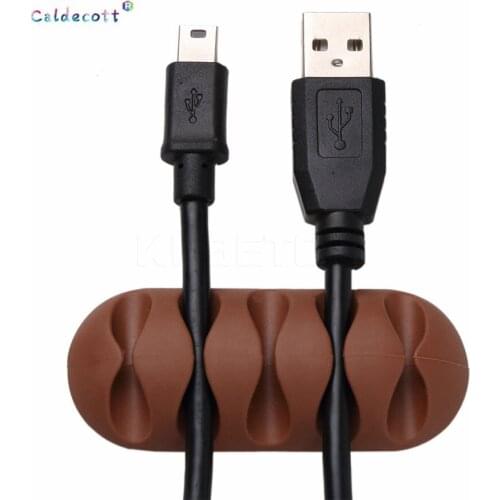 Caldecott 1pc Multipurpose Desktop Cable Holder Clips Winder Earphone Cable Organizer Wire Storage Silicon CC-794 for Earphone