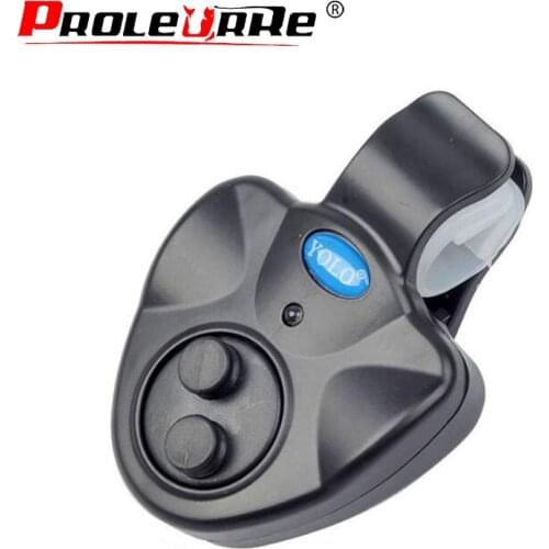 Proleurre Electronic LED Light Fish Bite Sound Alarm Bell Clip On Fishing Rod Buffer Alert Fishing accessories PR-195