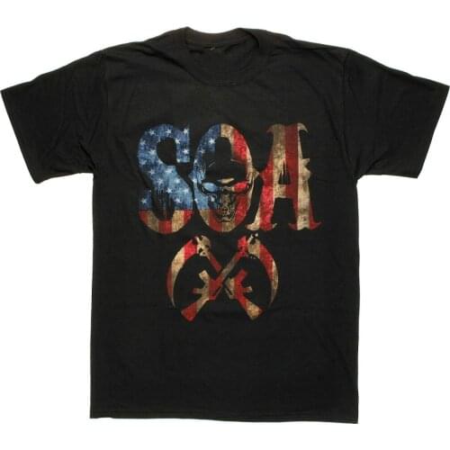 Sons of Anarchy SOA Flag Brawl T-Shirt. Summer Cotton O-Neck Short Sleeve Mens T Shirt New S-3XL