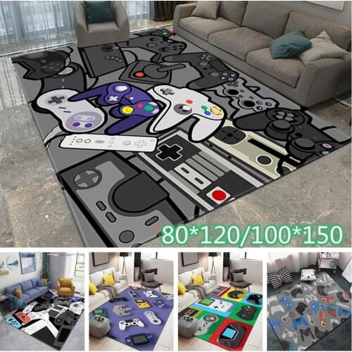 Gamer Controller Area Rugs Non-Slip Floor Mat Doormats Home Runner Rug Carpet for Bedroom Indoor Outdoor Kids Play Mat