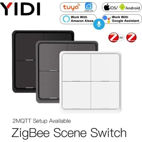 ZigBee 3.0 Tuya Smart Scene Switch Push Button 1/2/3/4 Gang 3 6 9 12 Scenes Automation Scenario Wireless Switch for Tuya Devices