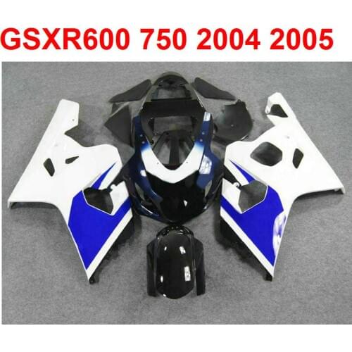 Hot sale Fairings gsxr600 750 For Suzuki 2004 2005 04 05 ( White blue ) fairing kit EMS free m03