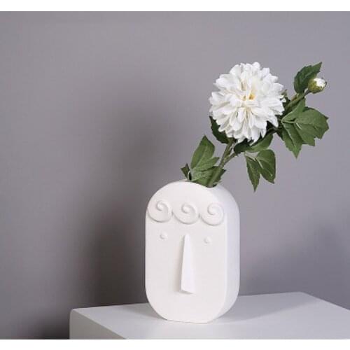 Nordic Style Creative Modern Face Ceramic Vase Home Decoration Flower Vases Table Flower Vase For Wedding Party Decoration