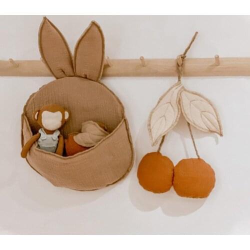 Creative Cherry Wall Hanging Cartoon Home Decoration Nordic Style Photography Prop Cotton Cherry Ornament for Children Room