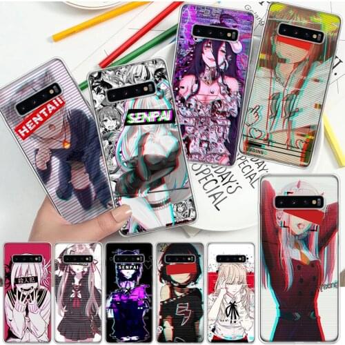LEWD Sad Girl Japanese Anime Phone Case For Samsung Galaxy A51 A71 A70 A50 A40 A30 A21 A20E A10S A41 A01 A6 A7 A8 A9 Plus + Soft