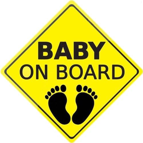 Hot Sell BABY ON BOARD Warning Signs Car Sticker Vinyl Reflective Sunscreen Anti-UV PVC 14cm X 14cm