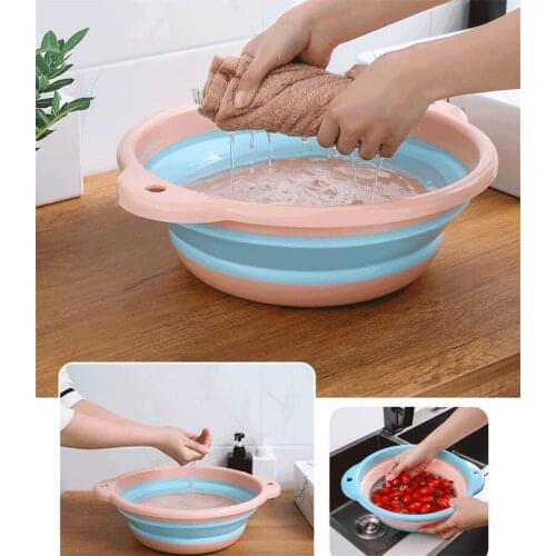 Small Portable Folding Wash Basin Travel Basin Household Clean Bowl Baby PP Bathroom Basin Traveling Camping Bowl