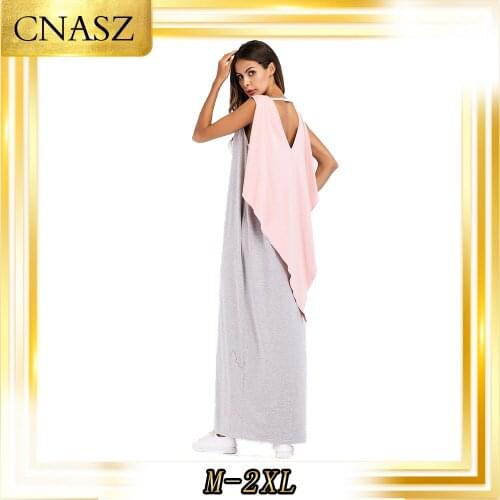 Moroccan Kaftan 2019 Gown Fashion Simple Abaya Turkish Contrast Irregular Stitching Musulman Femme Dress