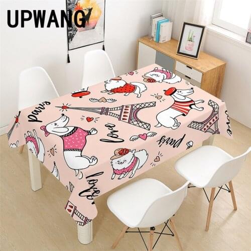 Cartoon Cute Dog Tablecloth 3D Printed Table Cover Rectangular Tablecloth Wedding Birthday Party Kitchen Home Decor