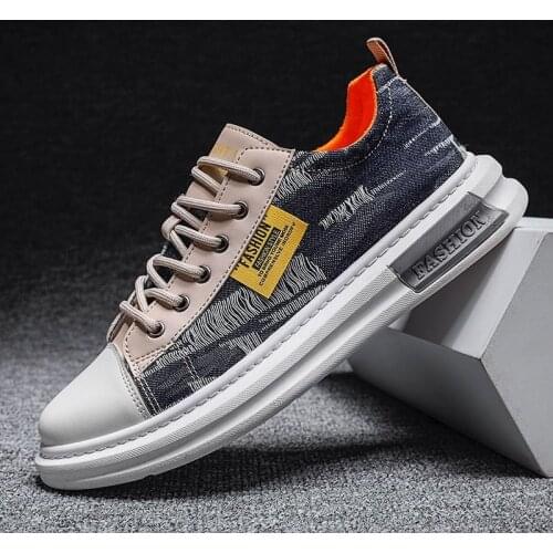 Mens Shoes Spring and Autumn 2021 New Fashion Denim Student Korean Canvas Shoe Breathable All-Matching Sport Casual Borad Shoes
