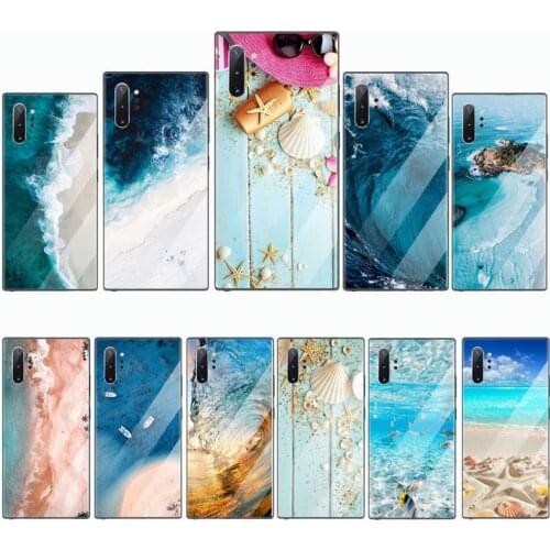 Ocean Beach Soft Rubber Phone Cover Tempered glass For Samsung S6 S7 edge S8 S9 S10 e plus note8 9 10 pro