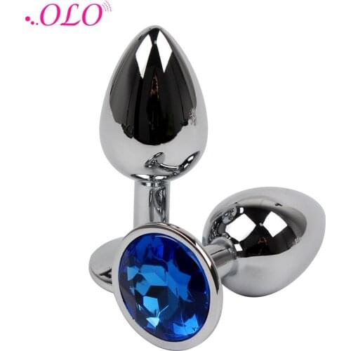 OLO 6 Colors S Size Stainless Steel Metal Butt Plug Diamond Sex Toys for Women Men Gay Prostate Massage Anal Plug