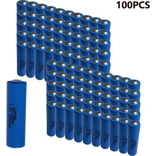 100PCS Wholesales 3.6V ER14505M 14505 2200mAh LS14500 14505M Li-SOCl2 lithium Battery SPC Medical Equipment Battery High quality