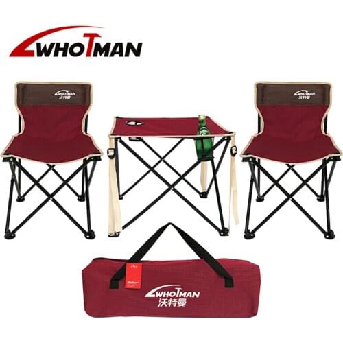 Folding Camping Table 2 Chairs Garden Set Portable Lightweight Seat Stool Outdoor Hiking Patio Travel Picnic with Carrying Bag