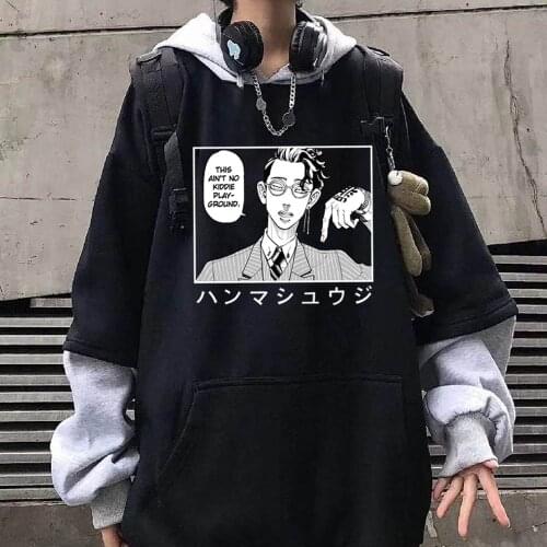 2021 Anime Tokyo Revengers Printed Hoodie Unisex Funny Hanma Shuji Long Sleeve Oversize Hip Hop Sweatshirt