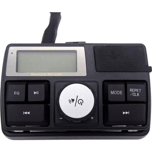 1 Set Universal Motorcycle Waterproof USB Audio Radio Motorbike FM MP3 Stereo Amplifier Alarm System Speaker for Harley Honda