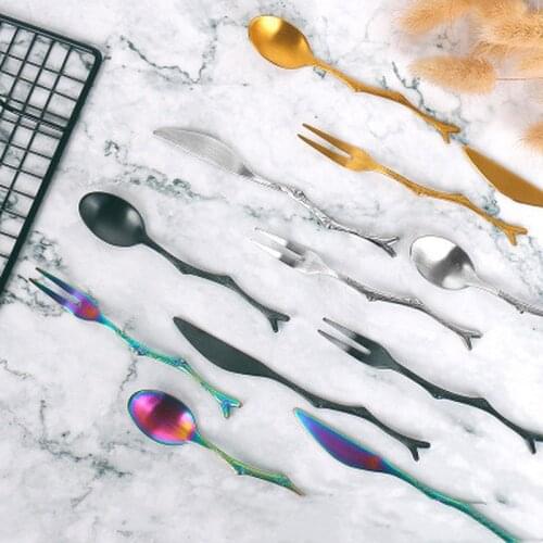 Creative Restaurant Metal Branches Leaf Retro Crown Shape Fork Branch Stainless Steel Spoon Fork Household Fruit Fork Dessert