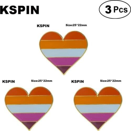 Sun Set Pride Heart Shape Badge Lapel Pin Brooches Pins Flag badge Brooch Badges