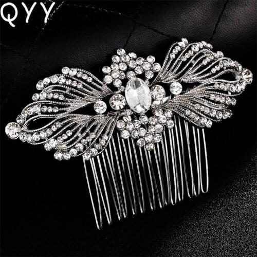 QYY 2019 Fashion Rhinestone for Wedding Hair Accessories Women Hair Comb Clips Bride Hair Jewelry bridal Headpieces for Women