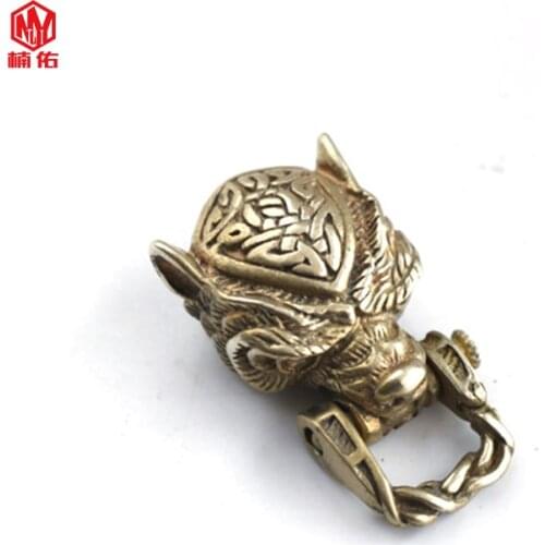 1PC Leopard Head Retro Brass Bracelet Buckle Accessories Pendant Jewelry Rope Knot Finishing Buckle